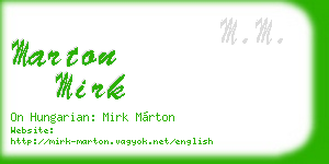 marton mirk business card